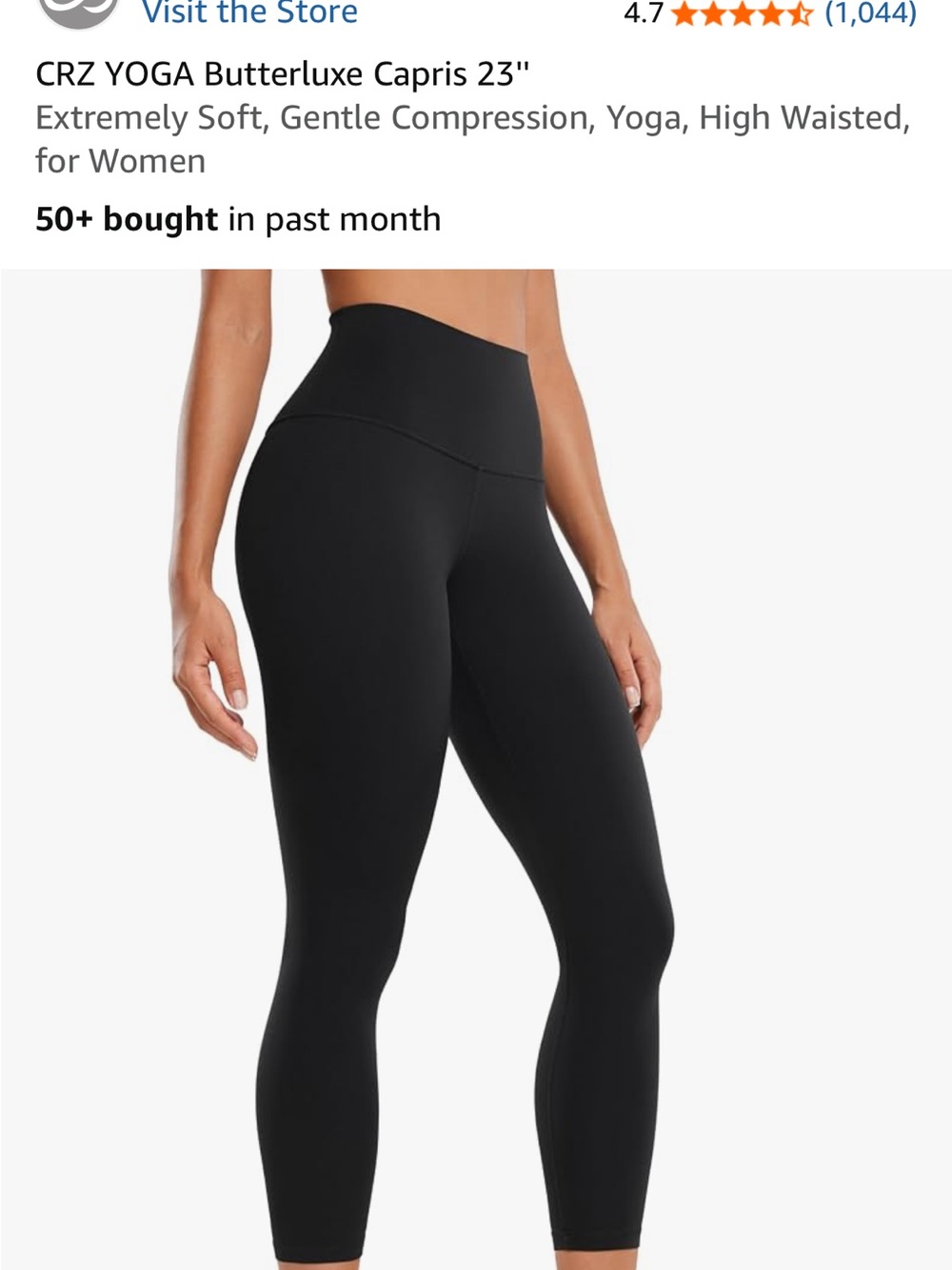 CRZ YOGA Black Butterluxe High-Waist Capris